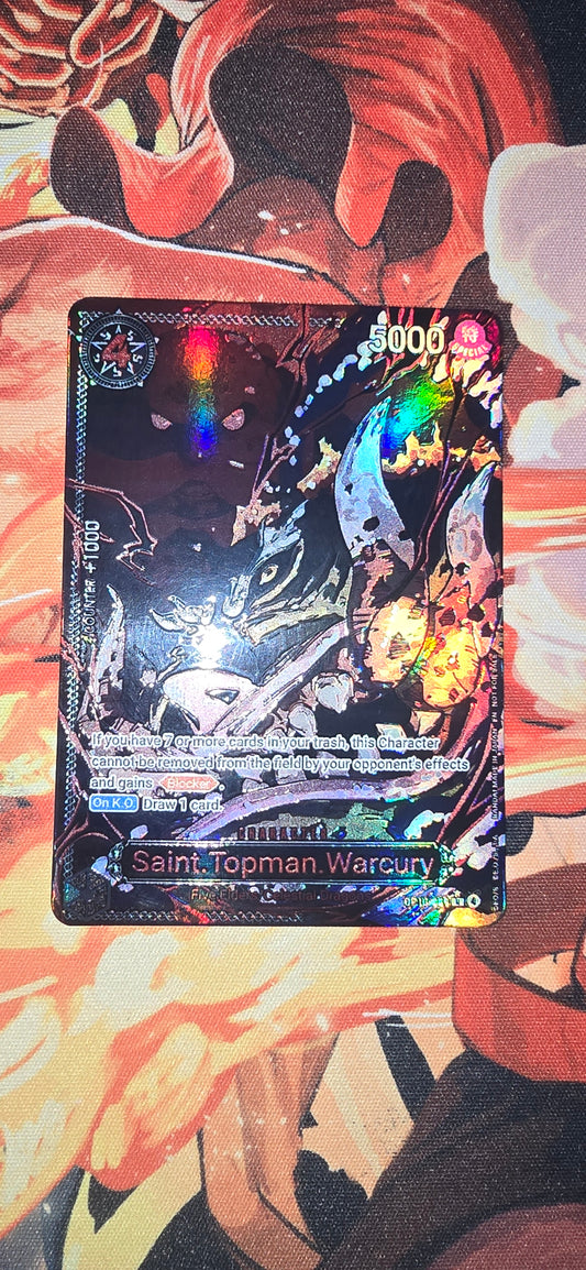 OP13 Saint Topman Warcury Alt Art One Piece Premium Quality Textured Proxy Custom Made Card