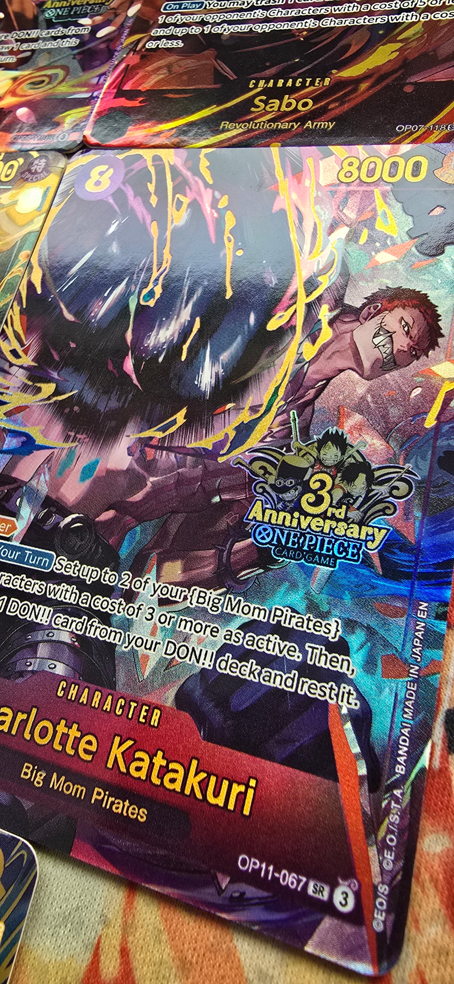 Japanese 3rd Anniversary 8 Card Bundle English One Piece TCG OP Textured Proxy Cards
