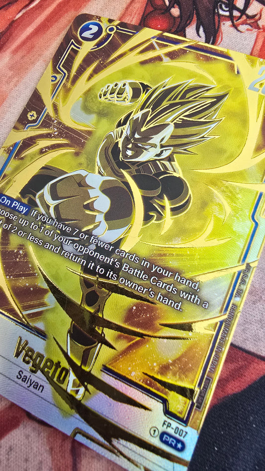 Vegeta FP-007 Gold Dragon Ball Fusion World Tournament Promo Prize Card Proxy English