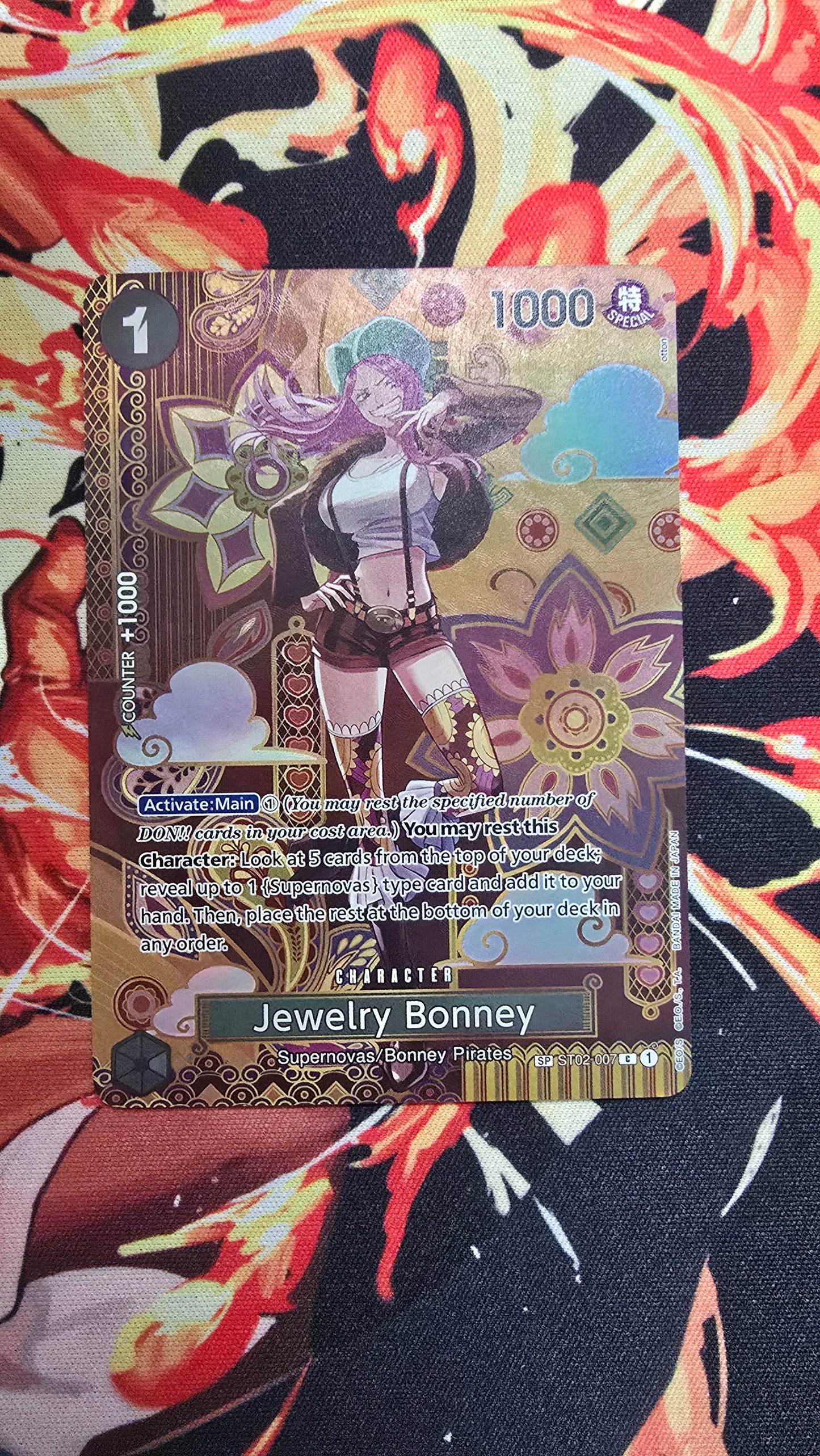 OP08 Jewelry Bonney SP Textured Holo One Piece TCG Proxy Card