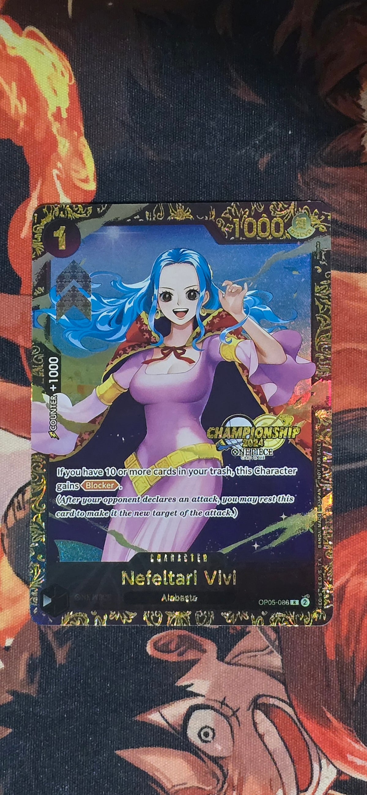 Nefeltari Vivi Championship 2024 Store Regionals OP05-086 High Quality Textured OP One Piece Proxy Card