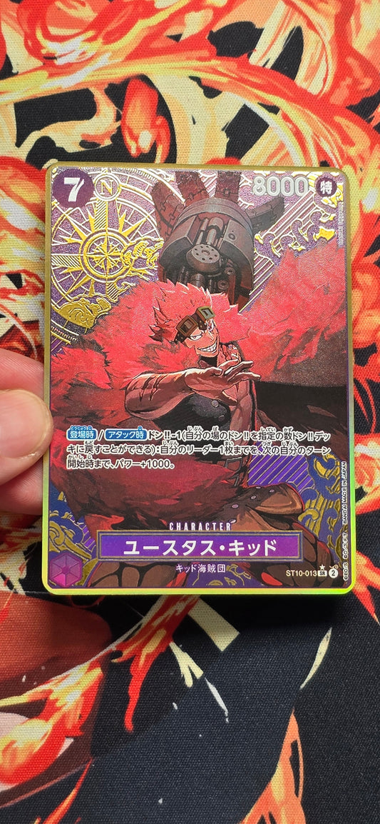 Graded PSA Style Eustass Kidd Gold AA One Piece Card Game Premium Quality Textured Japanese Card Proxy Slab