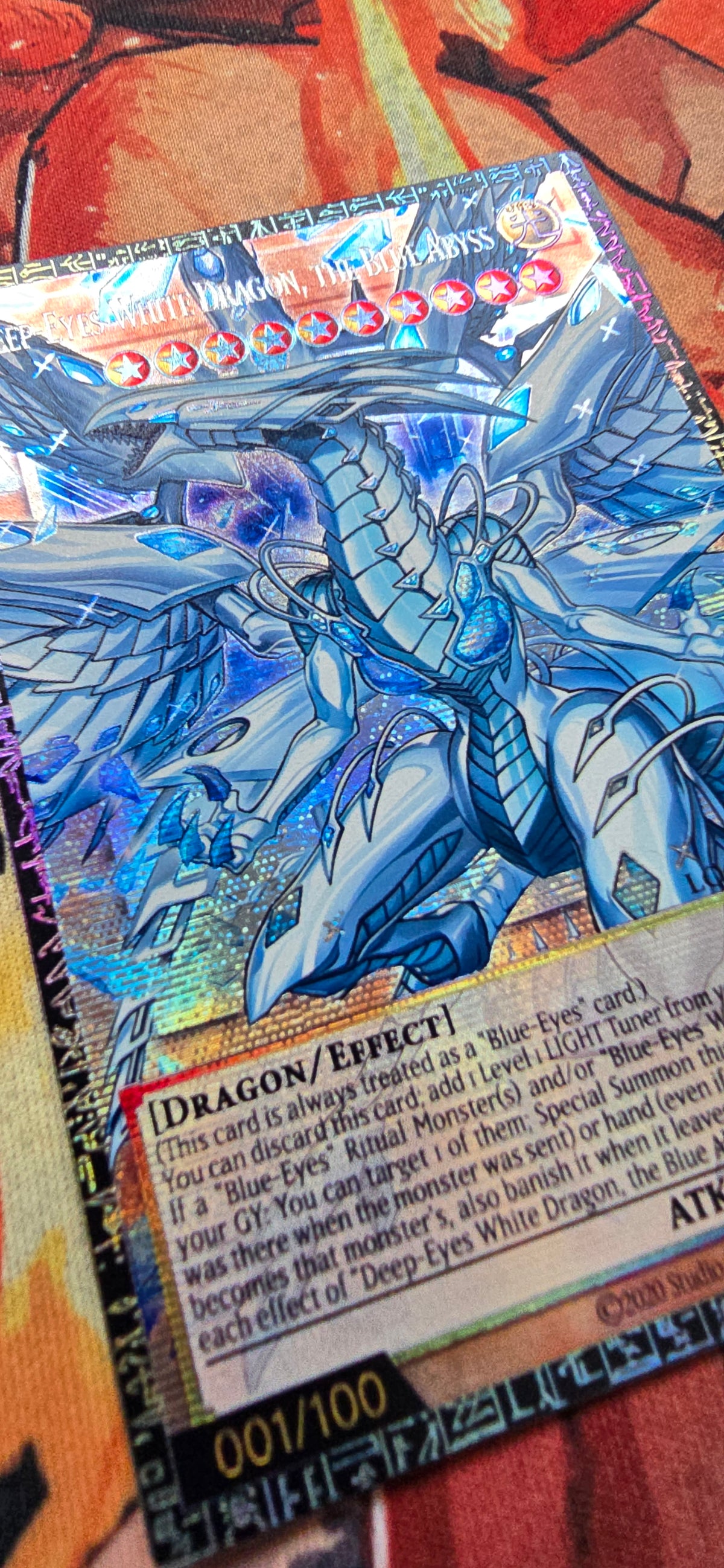Made-to-order: Deep-Eyes White Dragon The Blue Abyss Grandmaster Serial Yugioh TCG Premium Proxy Custom Made Card English
