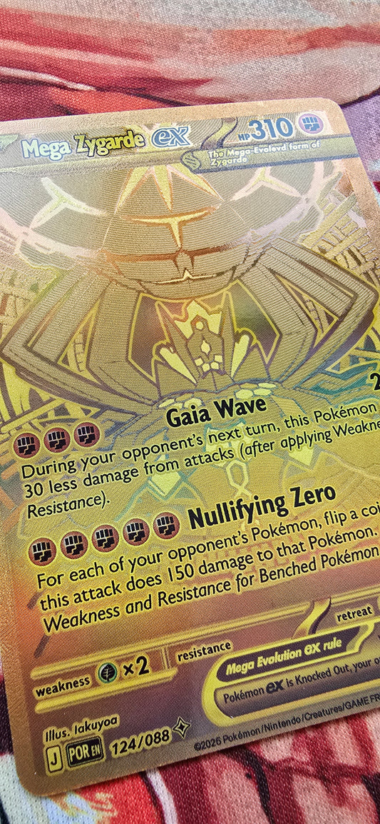 Mega Zygarde EX 124/088 Gold Mega Hyper Rare Perfect Order MUR Pokemon Custom Made Card Proxy English