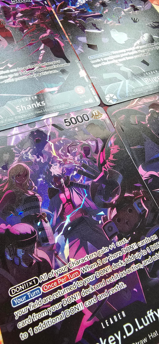 4 Card Bundle: English 2nd Anniversary Leaders One Piece Textured Proxy English