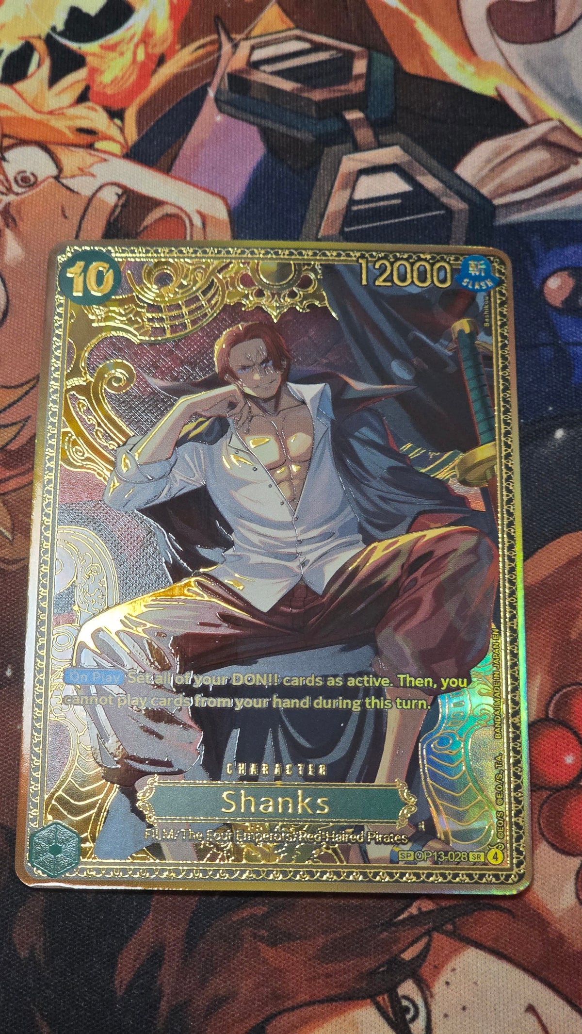 OP17 Shanks Gold SP OP13-028 Premium Textured One Piece Card Game TCG Custom Made Proxy Card