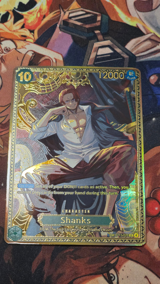 OP17 Shanks Gold SP OP13-028 Premium Textured One Piece Card Game TCG Custom Made Proxy Card