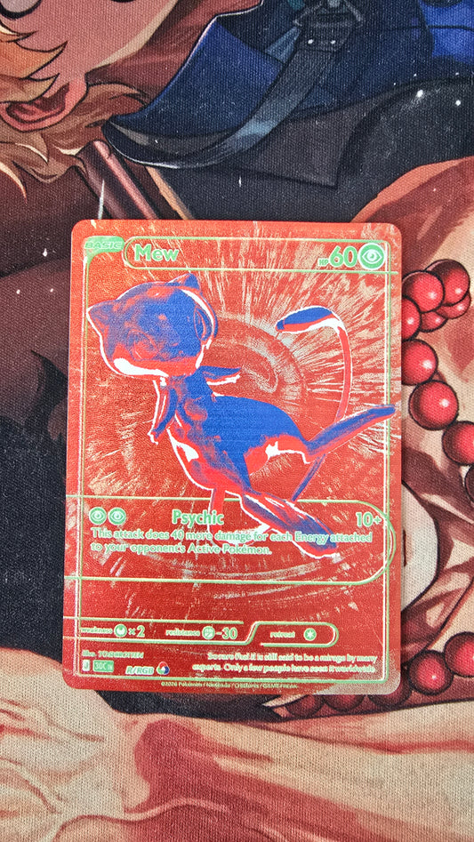RGB Mew Red Pokemon 30th Anniversary Textured Custom Made Proxy Card