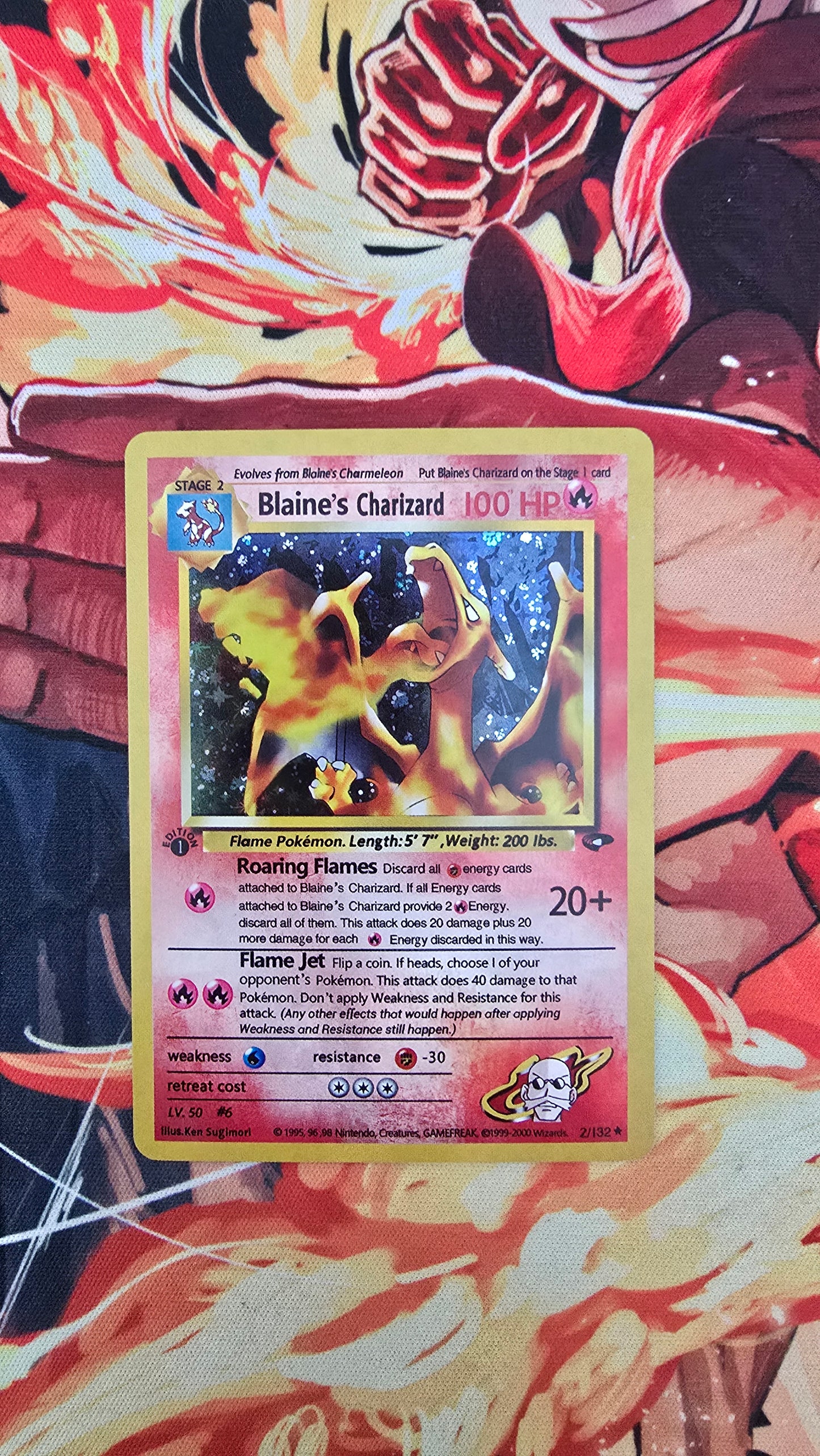 1st Edition Blaine's Charizard Gym Challenge G2 Holo Rare Pokemon Proxy Card TCG