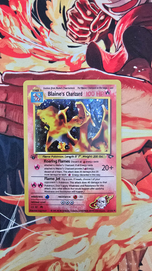 1st Edition Blaine's Charizard Gym Challenge G2 Holo Rare Pokemon Proxy Card TCG