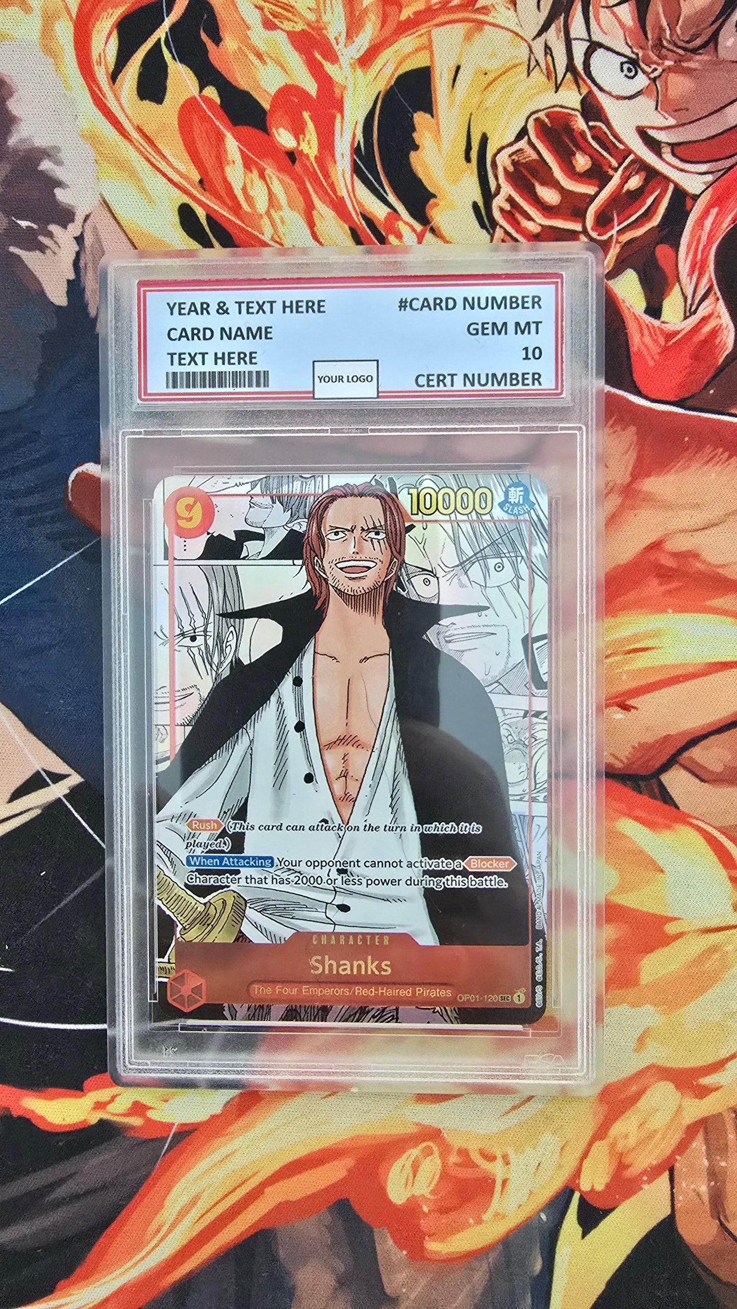 Graded PSA 10 Style One Piece TCG OP01 - EB02 Manga High Quality Textured Cards English Card Proxy