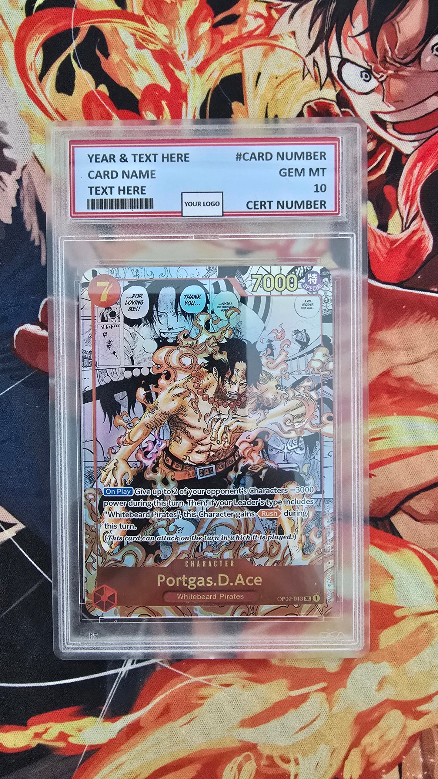 Graded PSA 10 Style One Piece TCG OP01 - EB02 Manga High Quality Textured Cards English Card Proxy