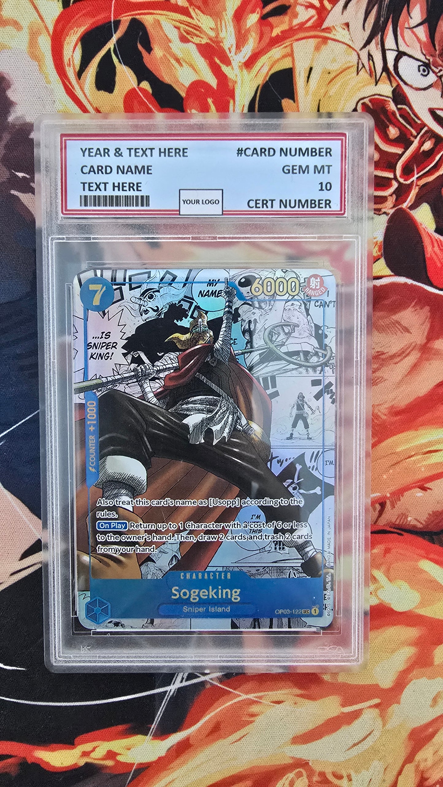 Graded PSA 10 Style One Piece TCG OP01 - EB02 Manga High Quality Textured Cards English Card Proxy