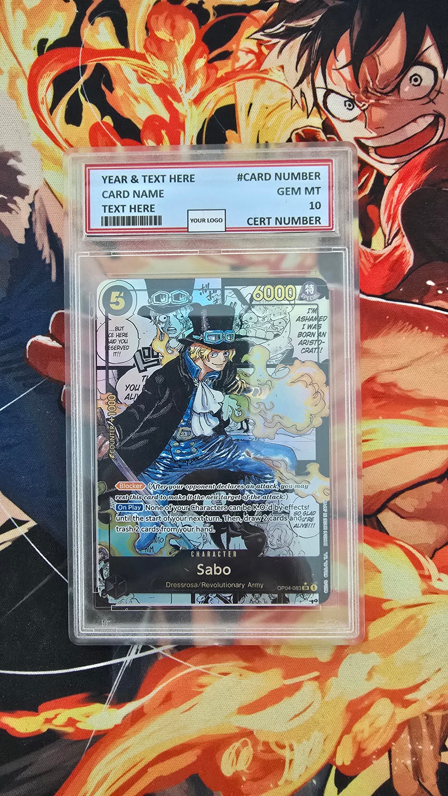 Graded PSA 10 Style One Piece TCG OP01 - EB02 Manga High Quality Textured Cards English Card Proxy