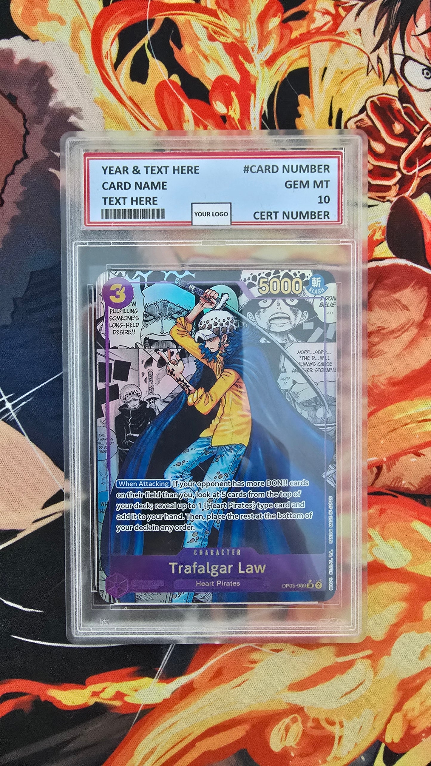 Graded PSA 10 Style One Piece TCG OP01 - EB02 Manga High Quality Textured Cards English Card Proxy