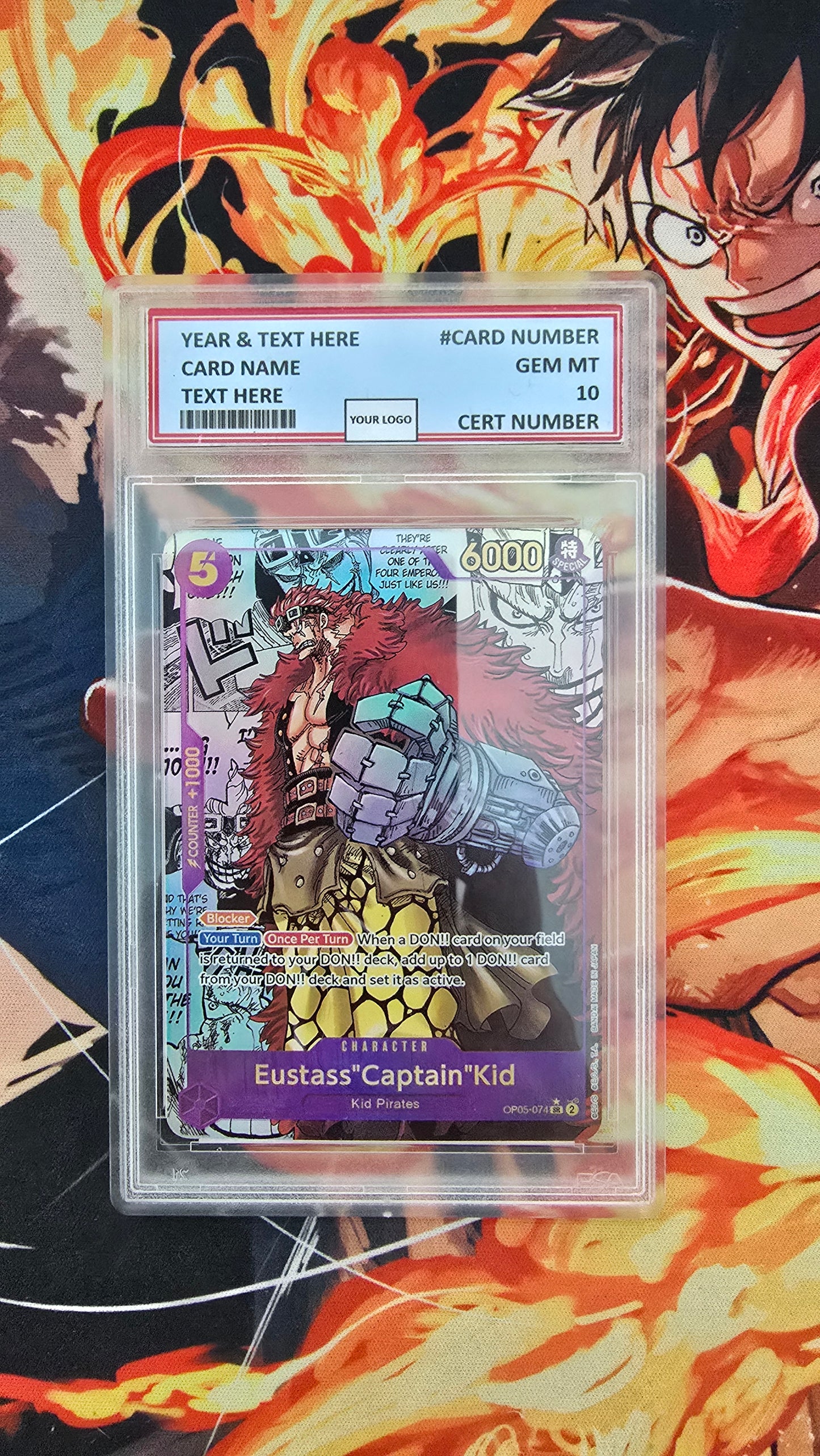 Graded PSA 10 Style One Piece TCG OP01 - EB02 Manga High Quality Textured Cards English Card Proxy