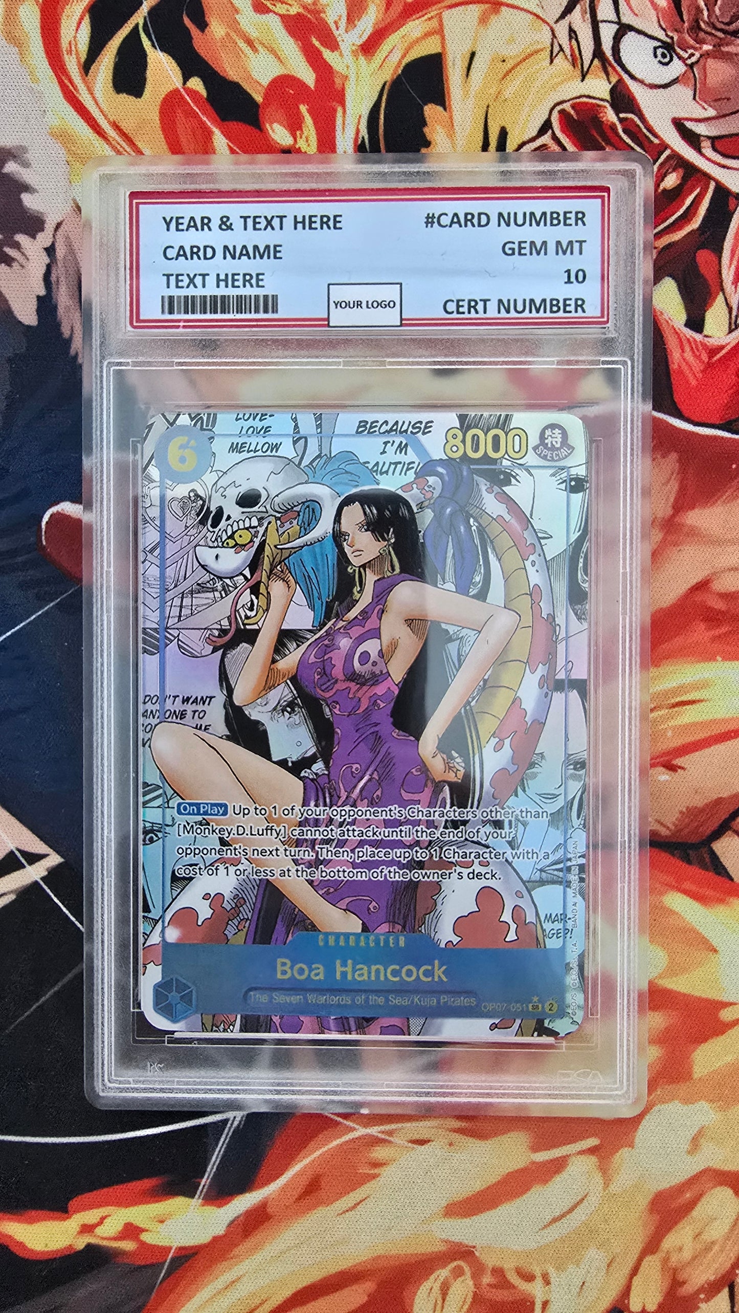 Graded PSA 10 Style One Piece TCG OP01 - EB02 Manga High Quality Textured Cards English Card Proxy