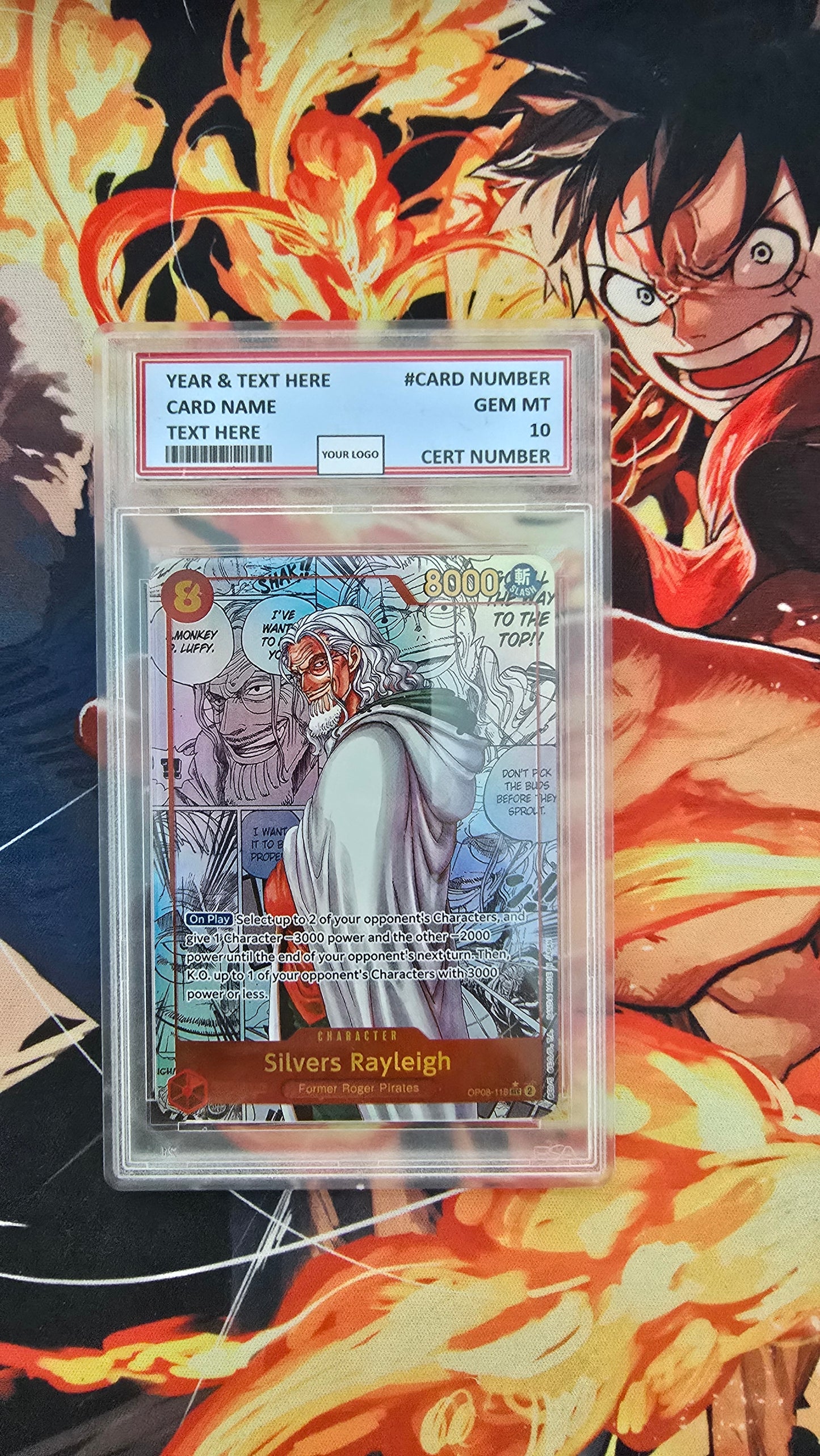 Graded PSA 10 Style One Piece TCG OP01 - EB02 Manga High Quality Textured Cards English Card Proxy