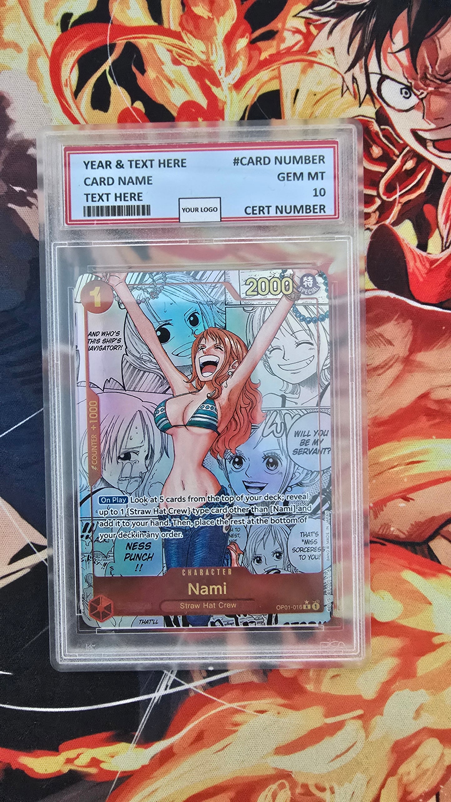 Graded PSA 10 Style One Piece TCG OP01 - EB02 Manga High Quality Textured Cards English Card Proxy