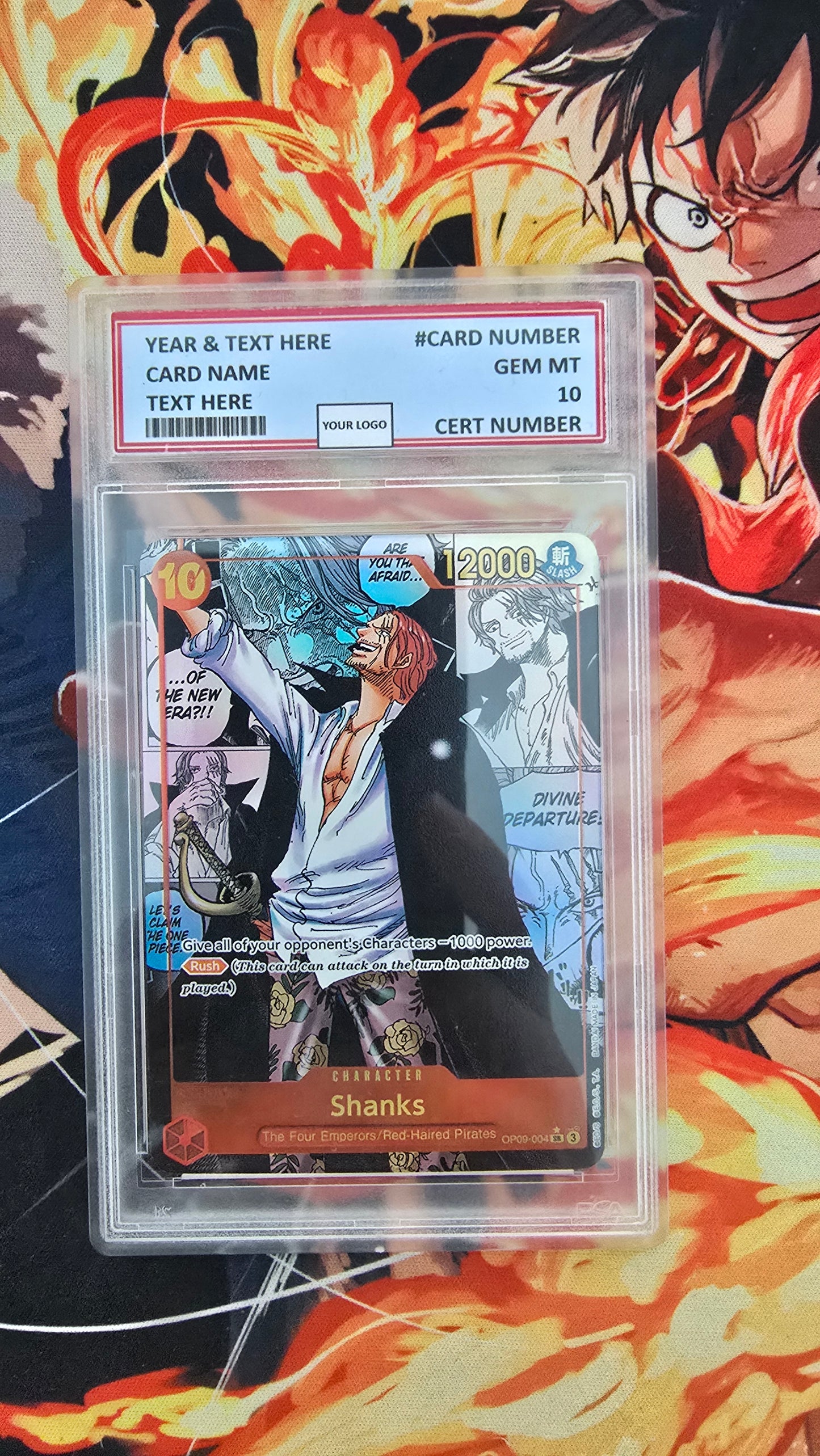 Graded PSA 10 Style One Piece TCG OP01 - EB02 Manga High Quality Textured Cards English Card Proxy