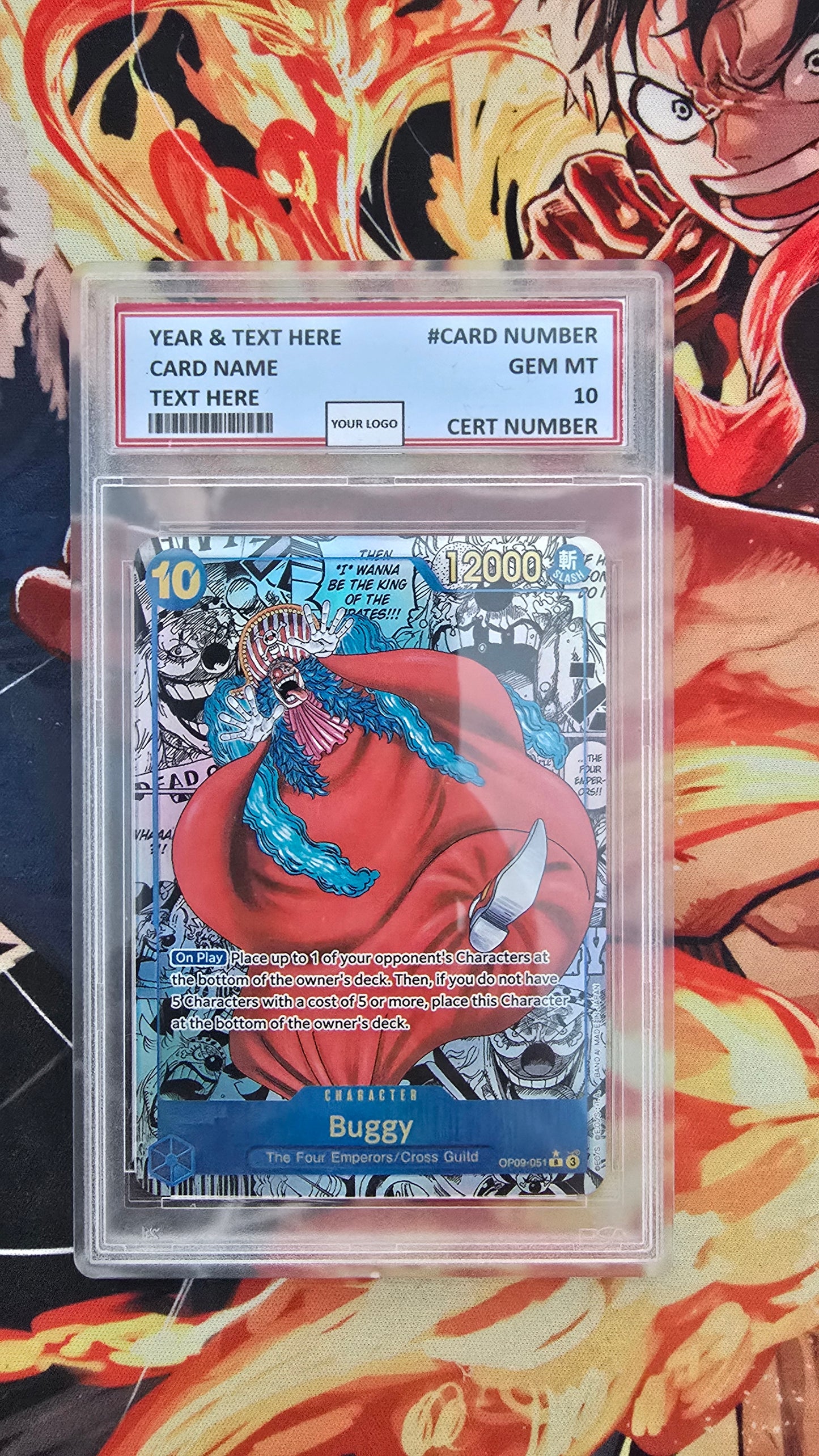 Graded PSA 10 Style One Piece TCG OP01 - EB02 Manga High Quality Textured Cards English Card Proxy