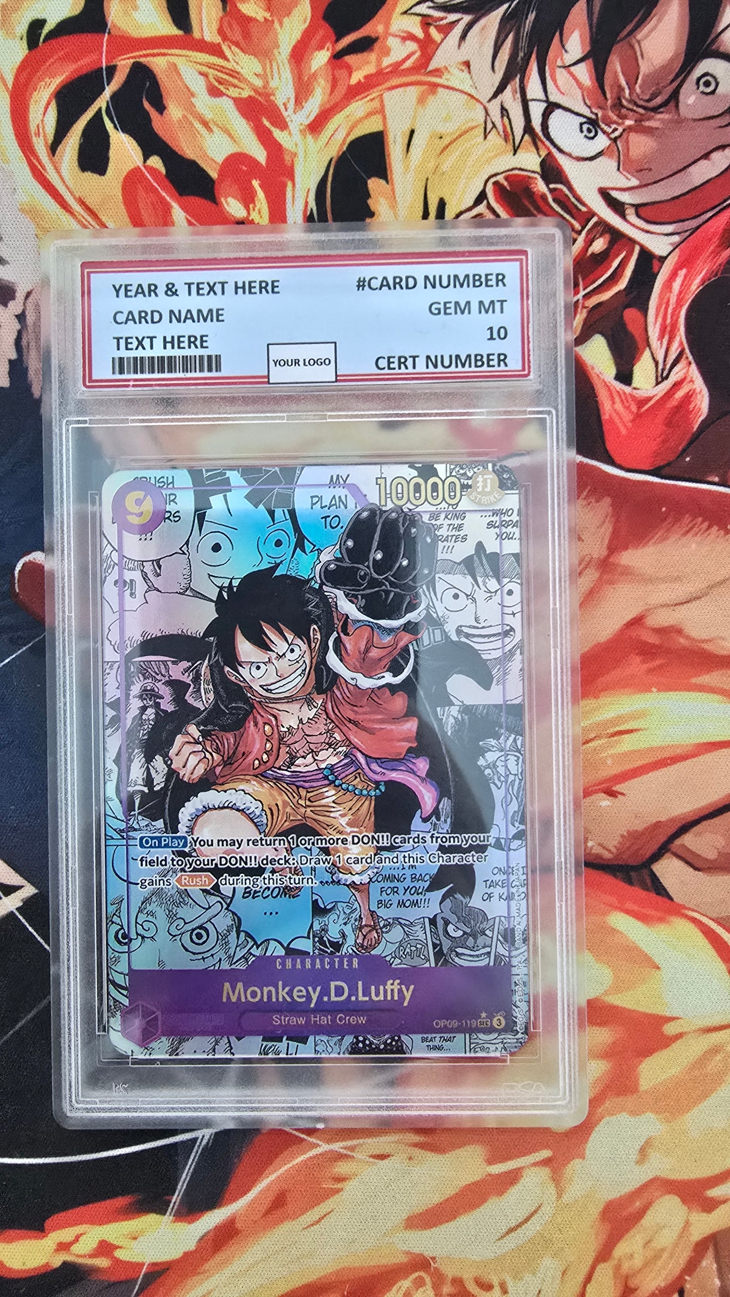 Graded PSA 10 Style One Piece TCG OP01 - EB02 Manga High Quality Textured Cards English Card Proxy