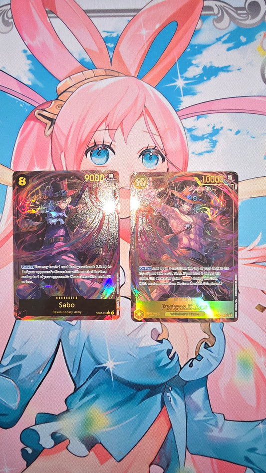 Portgas D Ace & Sabo SEC Alt Art One Piece Card Game OP TCG
