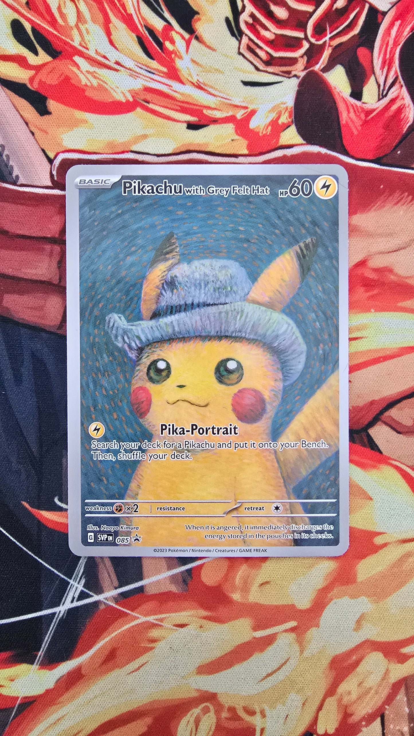 Pikachu With Grey Felt Hat Van Gogh Museum Promo Pokemon TCG Card Proxy