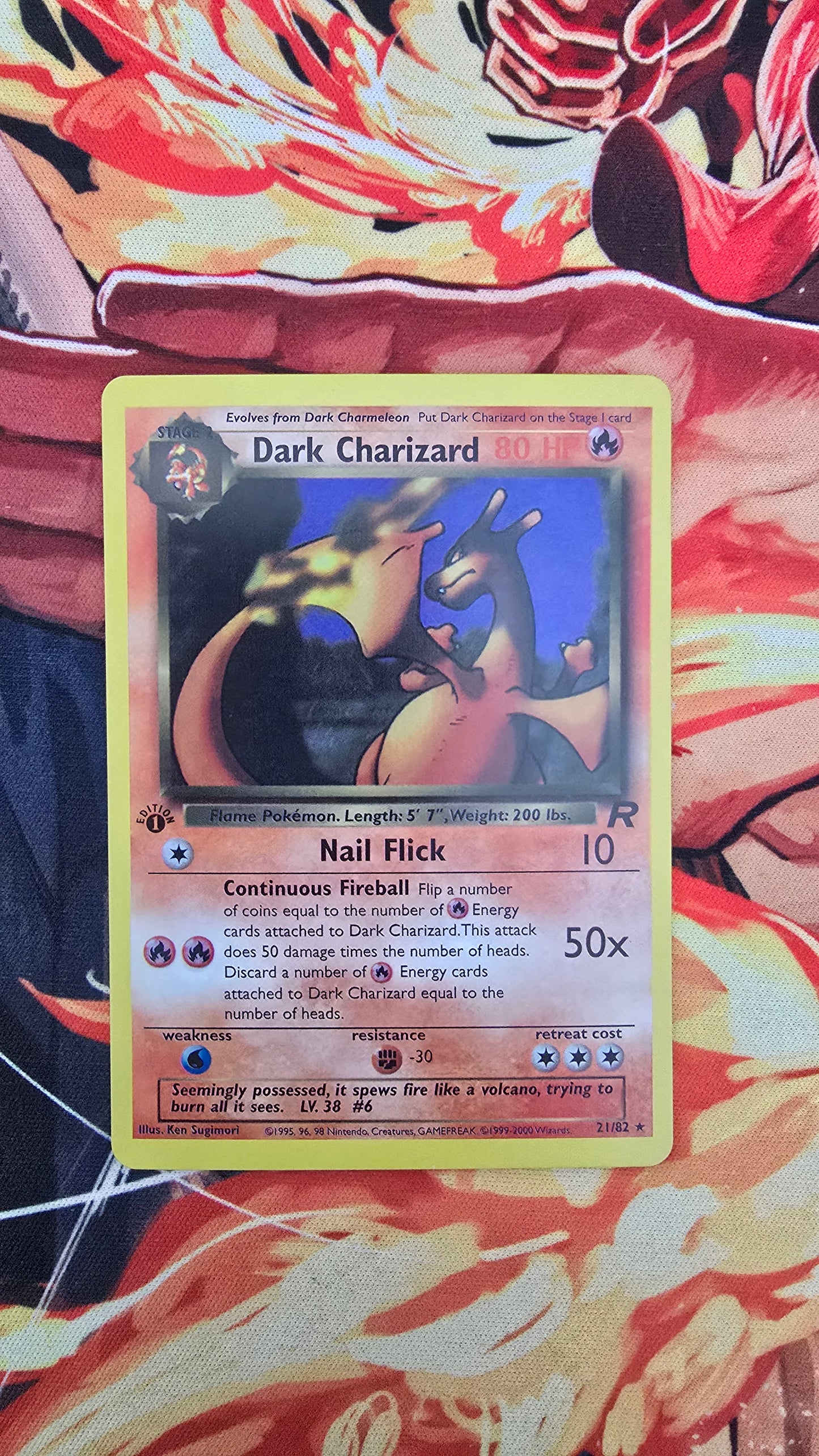 1st Edition Dark Charizard 21/82 Team Rocket Non Holo Pokemon TCG Card Proxy
