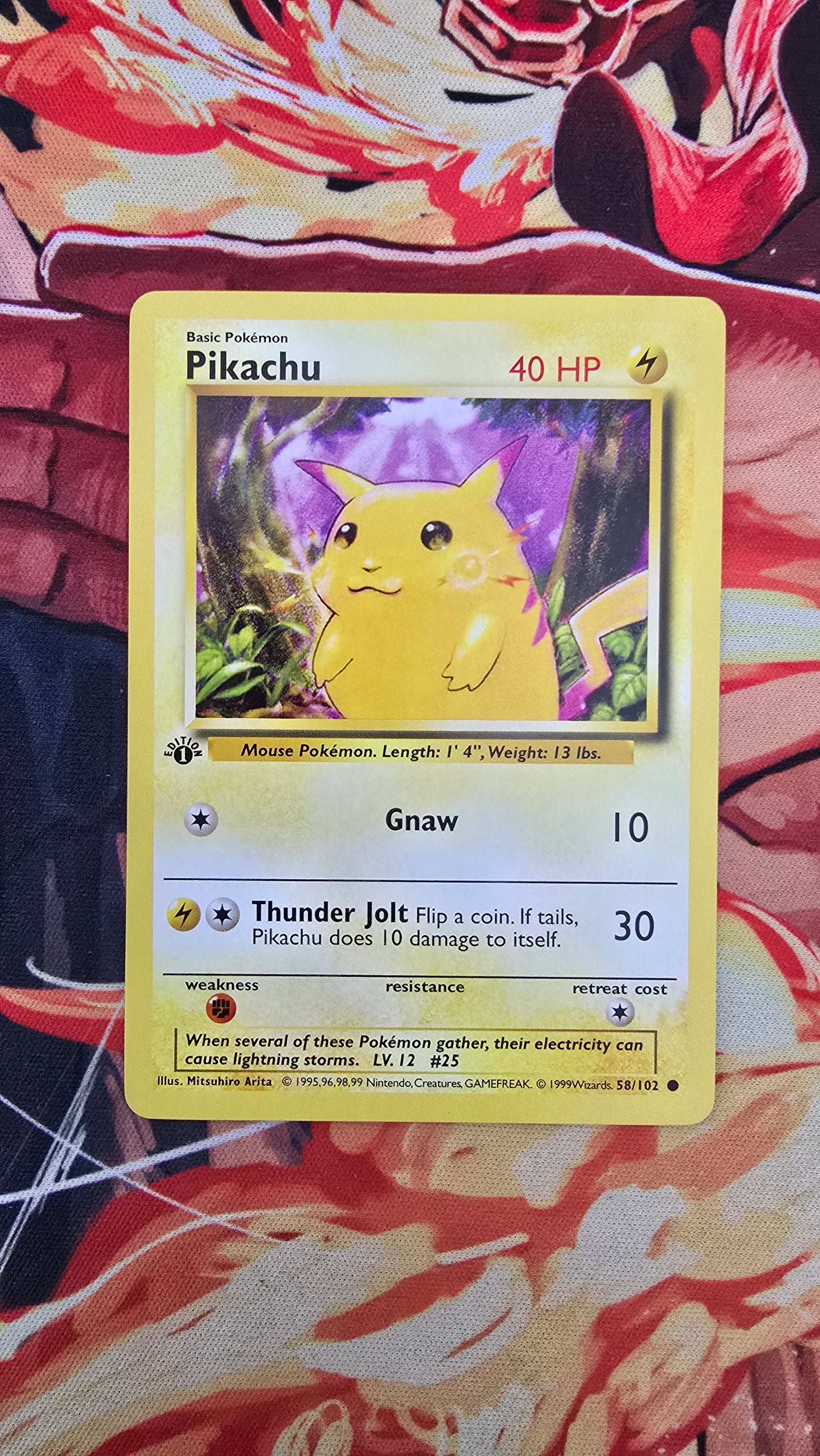 1st Edition Pikachu Yellow Cheeks 58/102 Base Set Pokemon TCG Card Proxy