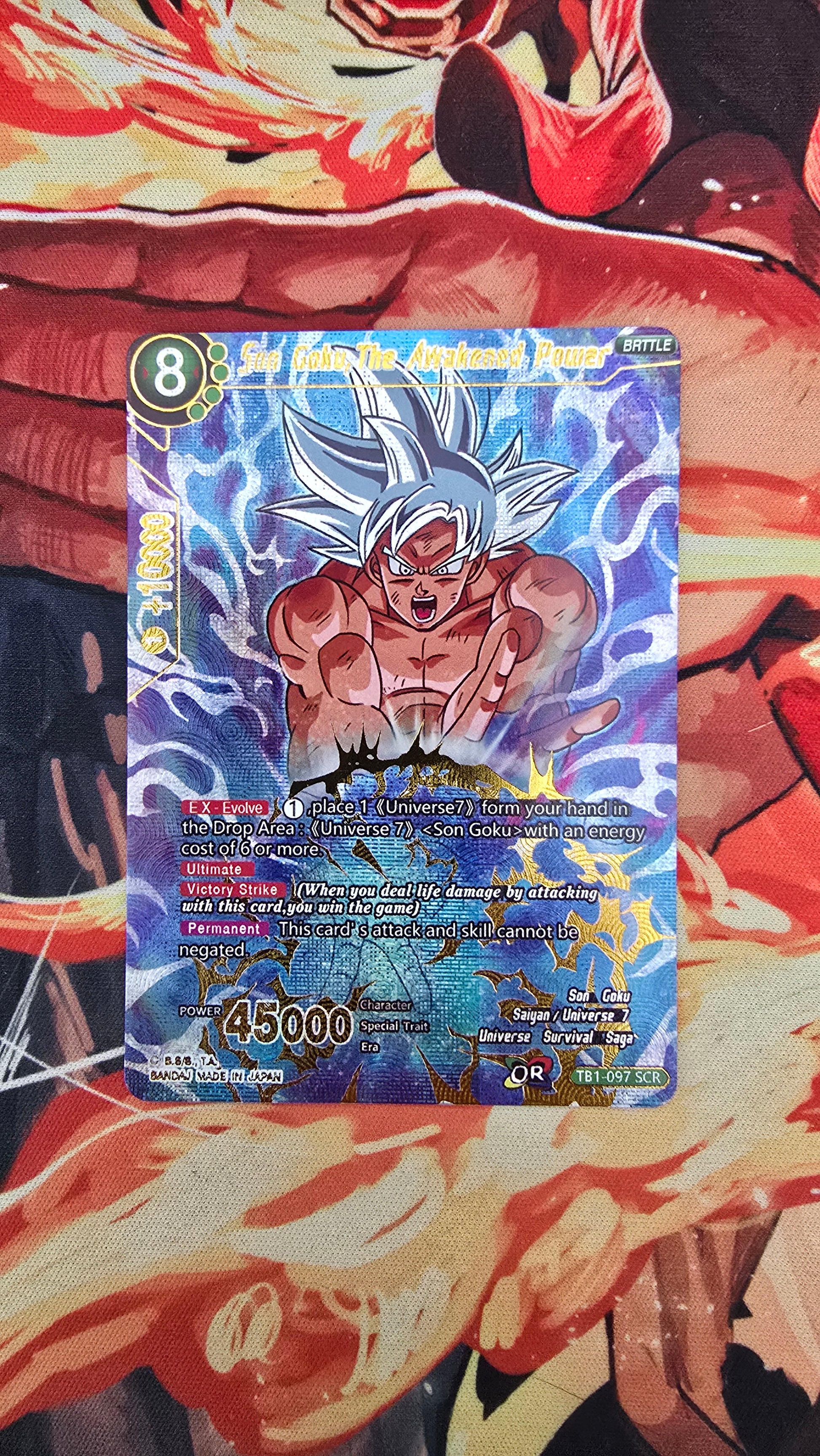 Custom Made Son Goku The Awakened Power SCR 2018 Tournament of Power #TB1-097 Dragon Ball Super Card