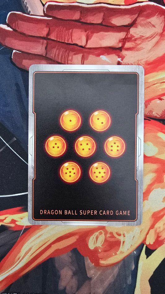 Dragon Ball Super card game packaging with character design in the background