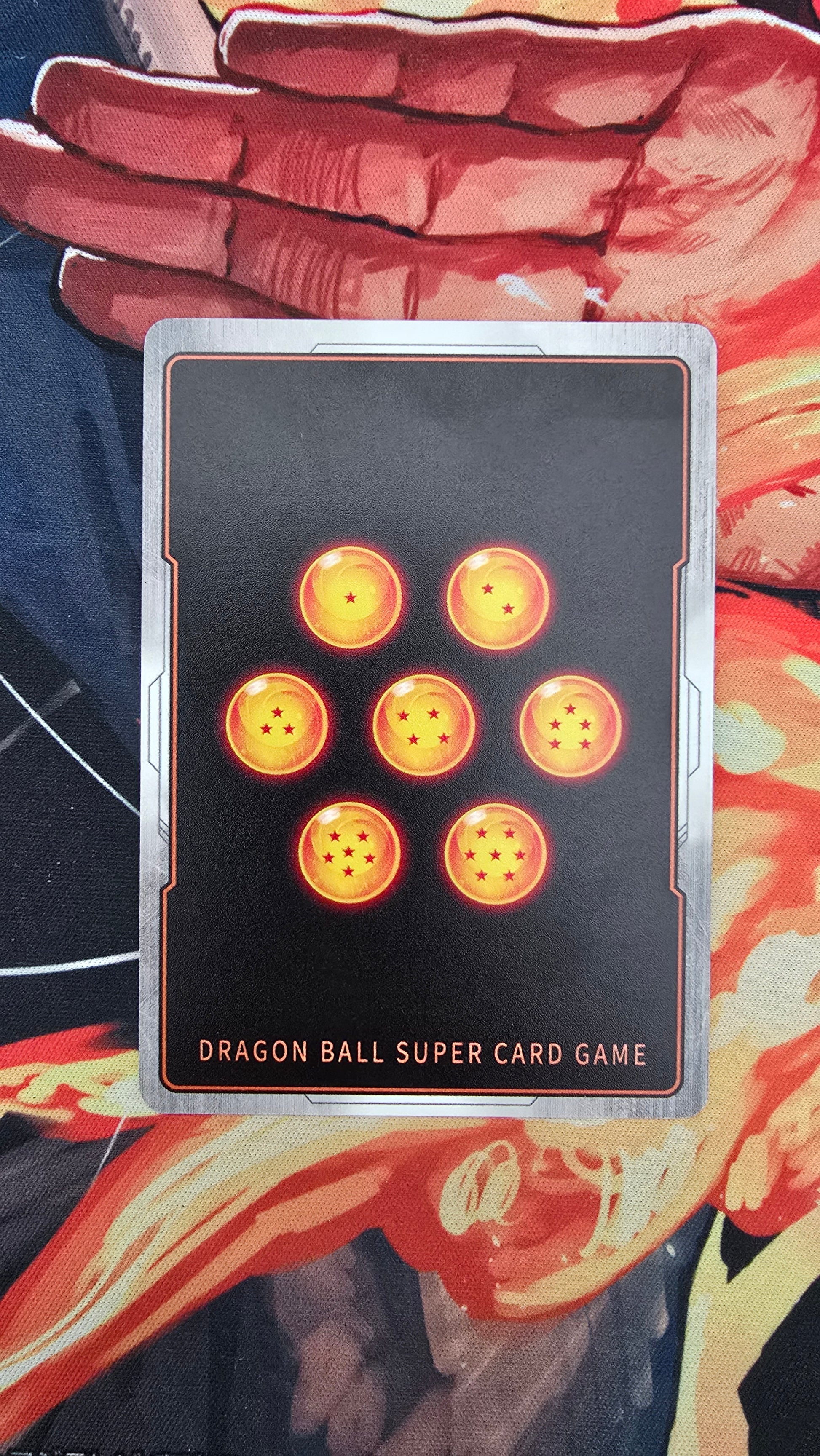 Dragon Ball Super card game packaging with character design in the background