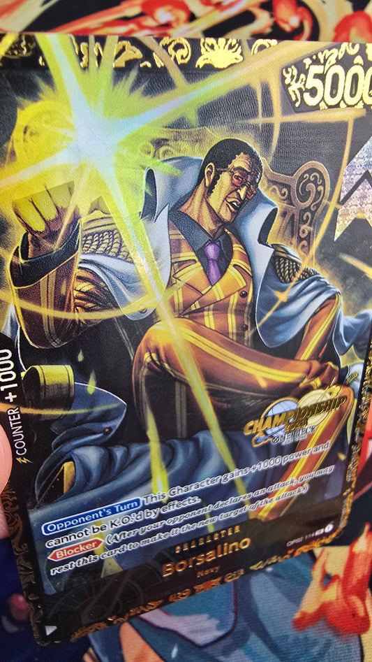 Borsalino OP02-114 Top Prize Flagship TCG Textured Premium Promo OP English One Piece Proxy