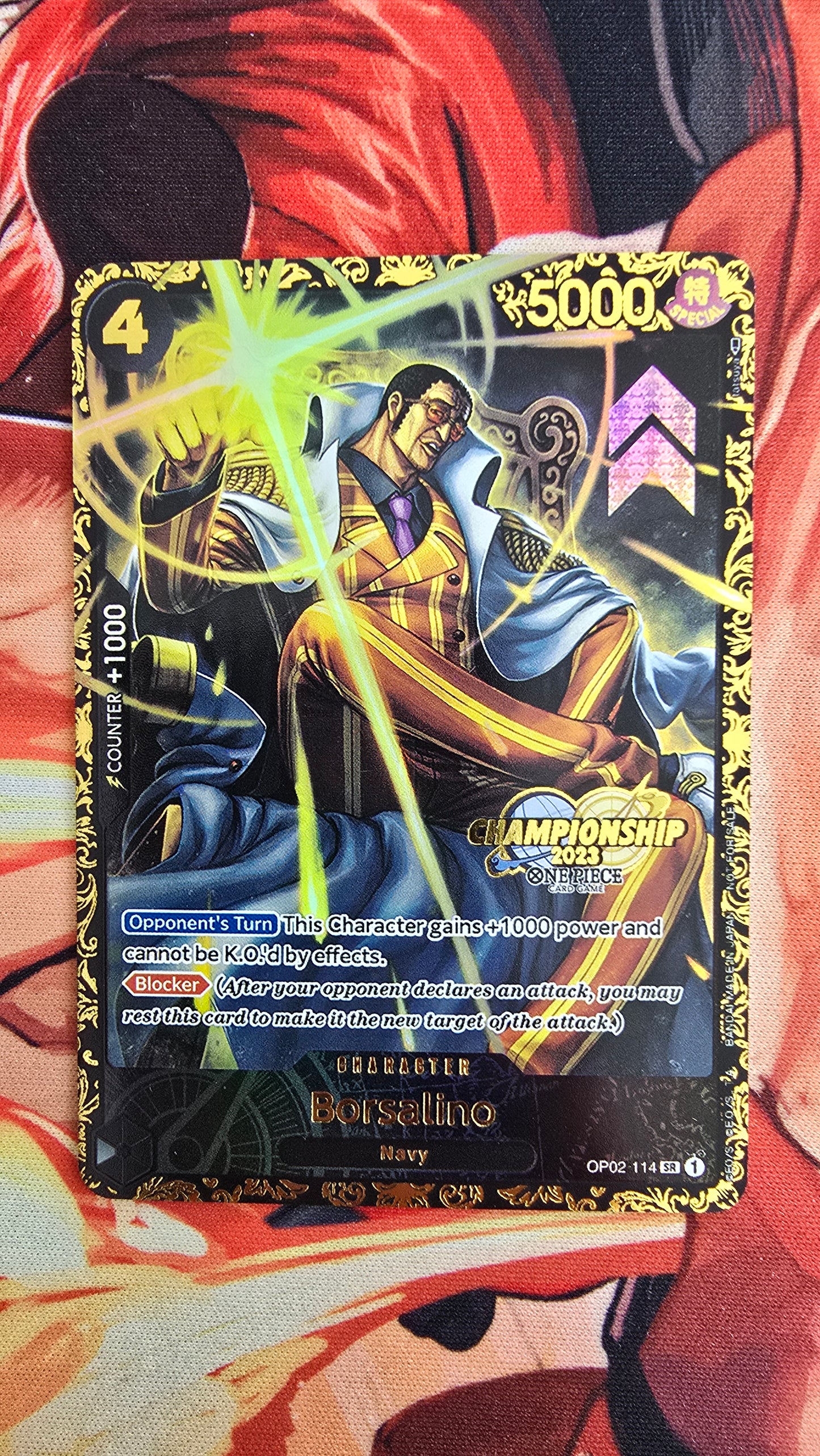 Borsalino OP02-114 Top Prize Flagship TCG Textured Premium Promo OP English One Piece Proxy