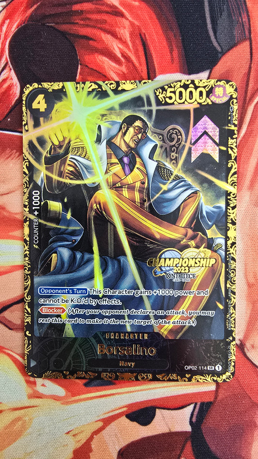 Borsalino OP02-114 Top Prize Flagship TCG Textured Premium Promo OP English One Piece Proxy