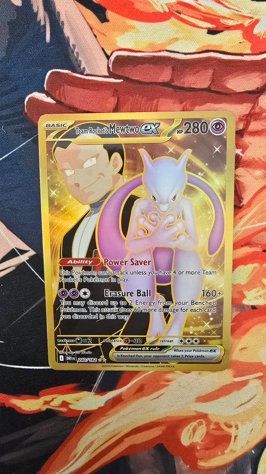 Custom Made Team Rocket's Mewtwo ex 240/182 Pokemon Card Destined Rivals DRI Proxy Card