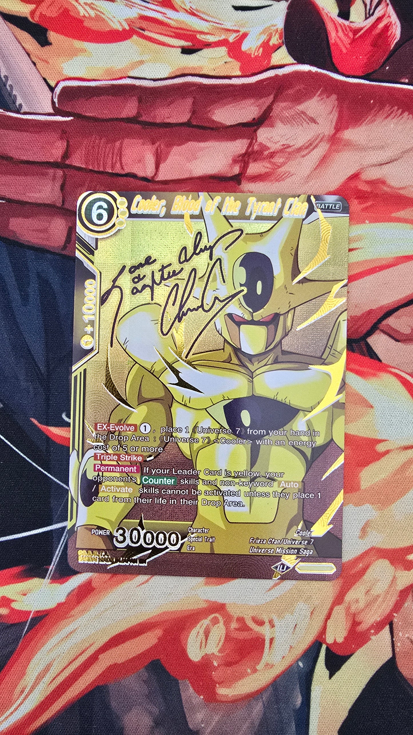 Custom Made Cooler Blood of the Tyrant Clan Signature Dragon Ball Super Card Game Alt Art Textured Holo Card Proxy