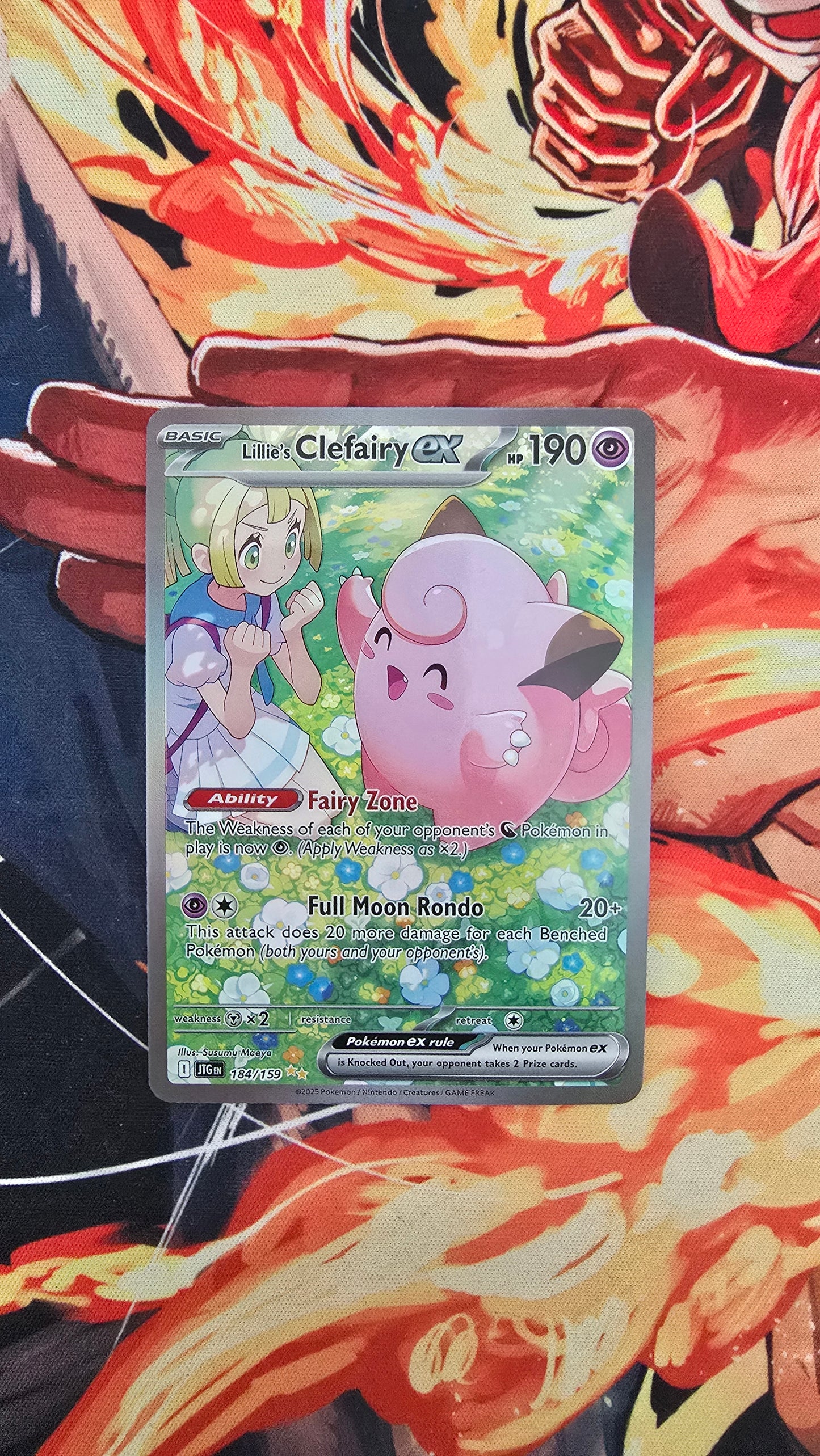 Custom Made Lillie’s Clefairy EX 184/159 SIR Journey Together Pokemon Card Proxy