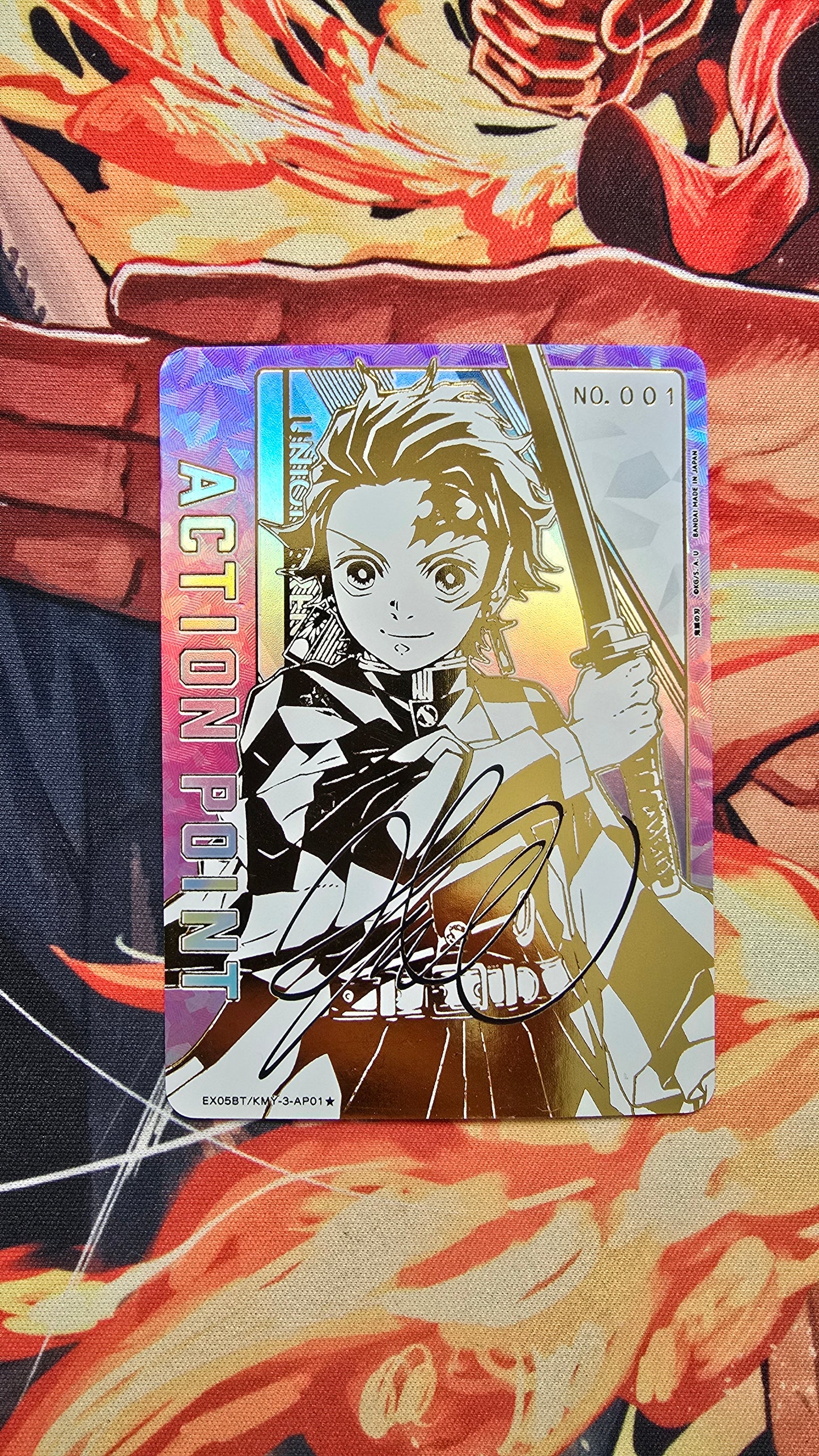 Custom Made DEMON SLAYER ACTION POINT GOLD SIGNED UNION ARENA PROXY CARD
