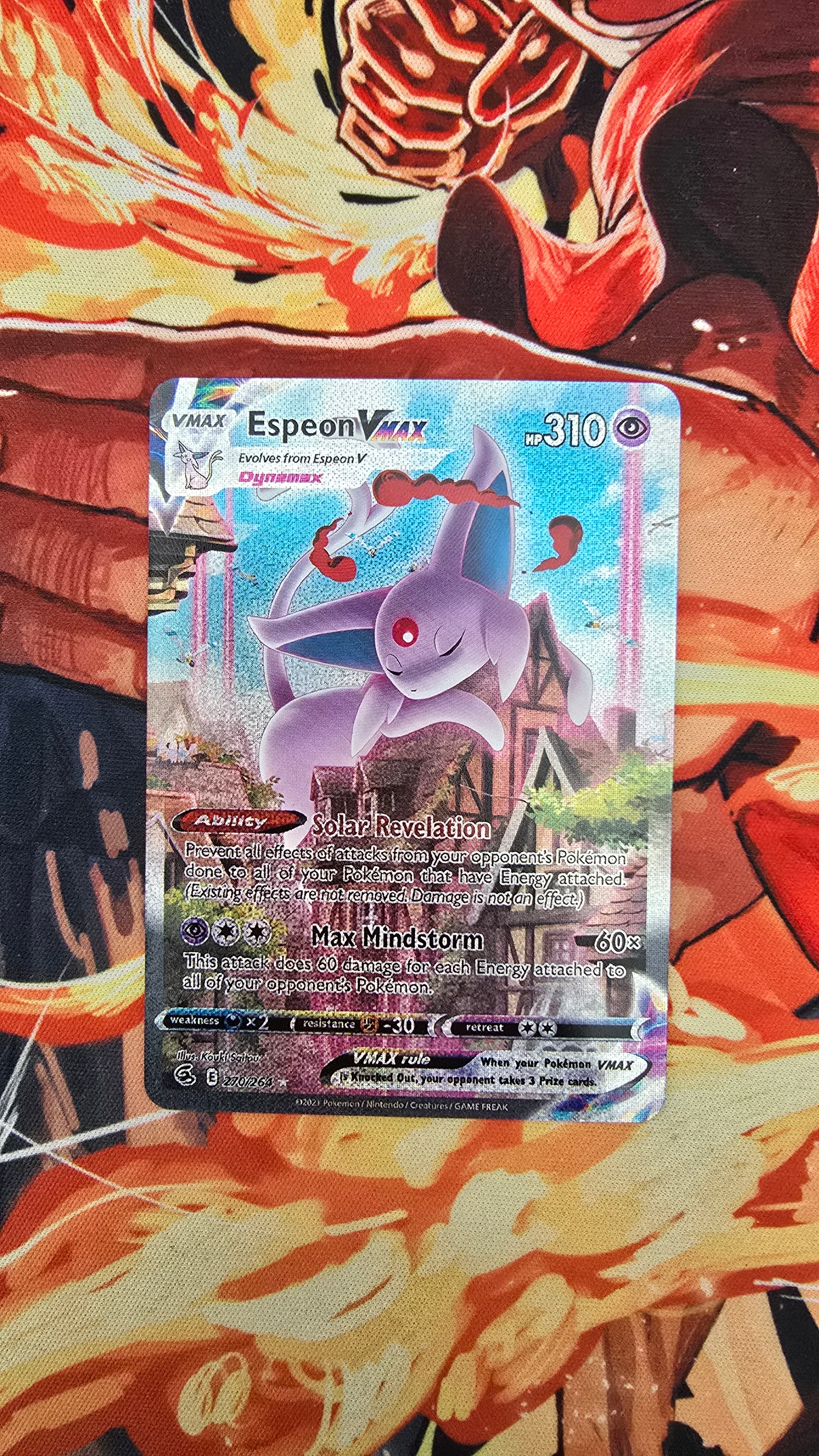 Custom Made Espeon VMAX 270/264 Fusion Strike Alt Art Secret Holo Pokemon TCG Proxy Card