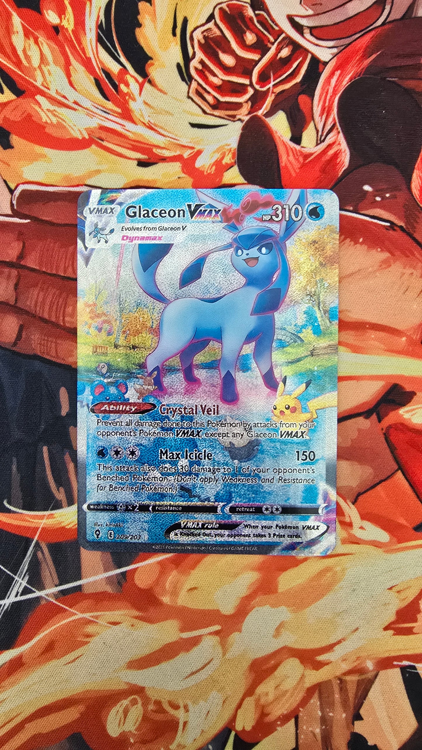Custom Made Glaceon VMAX 209/203 Evolving Skies Alt Art Secret SWSH Holo Pokemon TCG Proxy Card