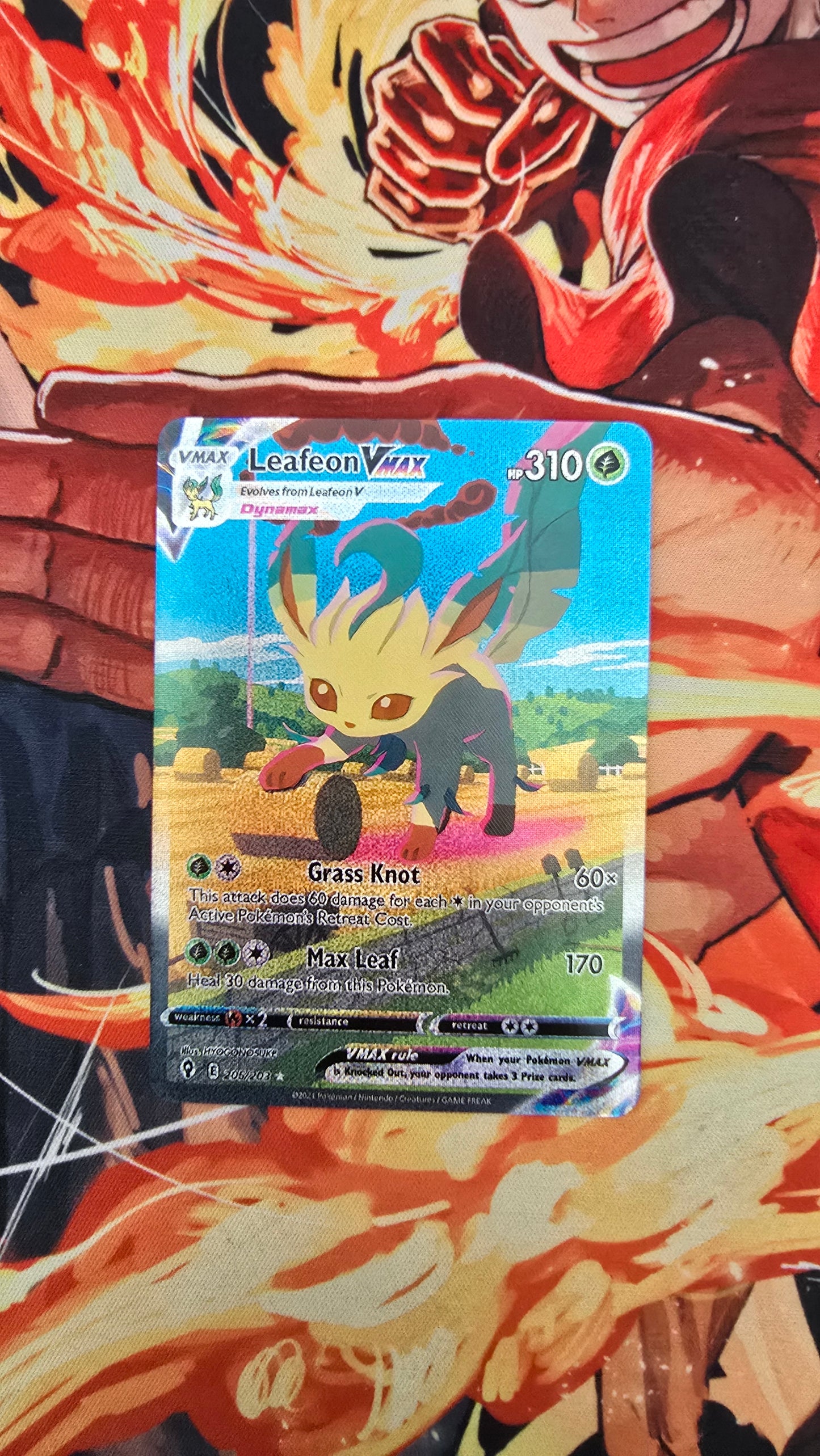 Custom Made Leafeon VMAX 205/203 Evolving Skies Alt Art Secret SWSH Holo Pokemon TCG Proxy Card