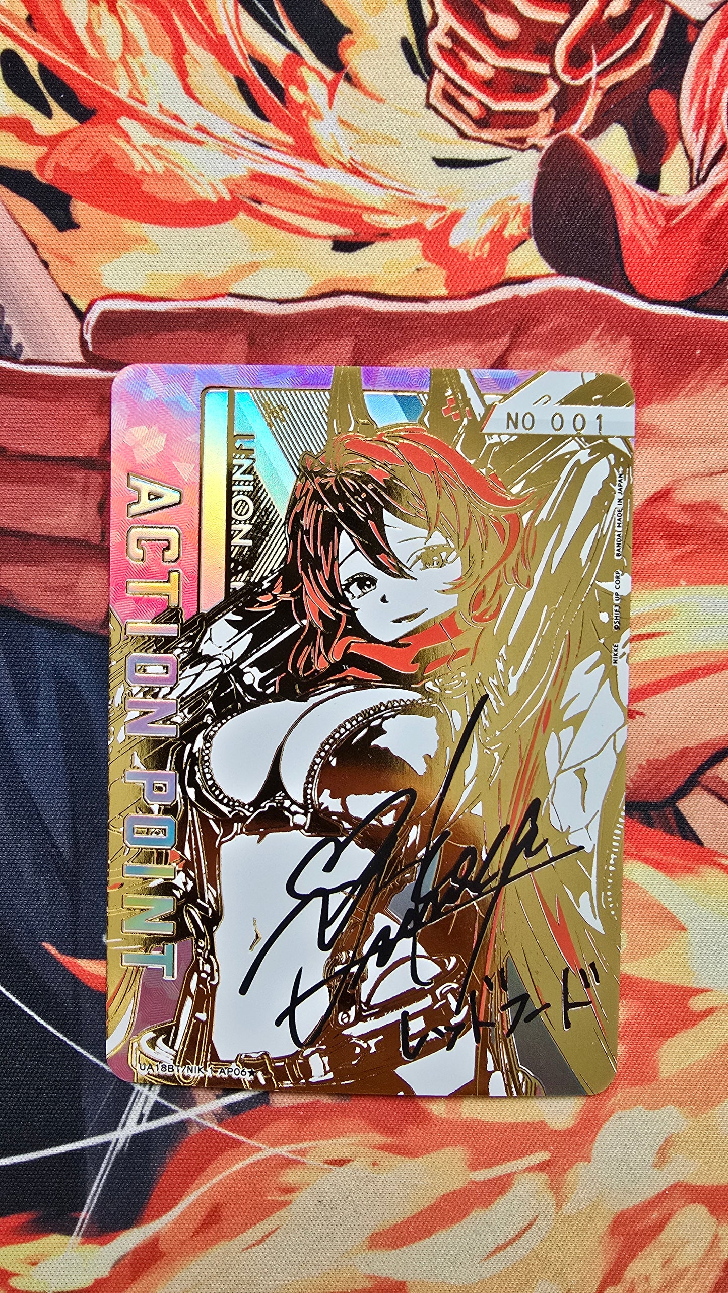 Custom Made NIKKE GODDESS OF VICTORY ACTION POINT GOLD SIGNED UNION ARENA PROXY CARD