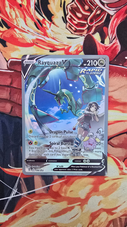 Custom Made Rayquaza V 194/203 Alternate Full Art Sword Shield Evolving Skies Holo Pokemon TCG Proxy Card