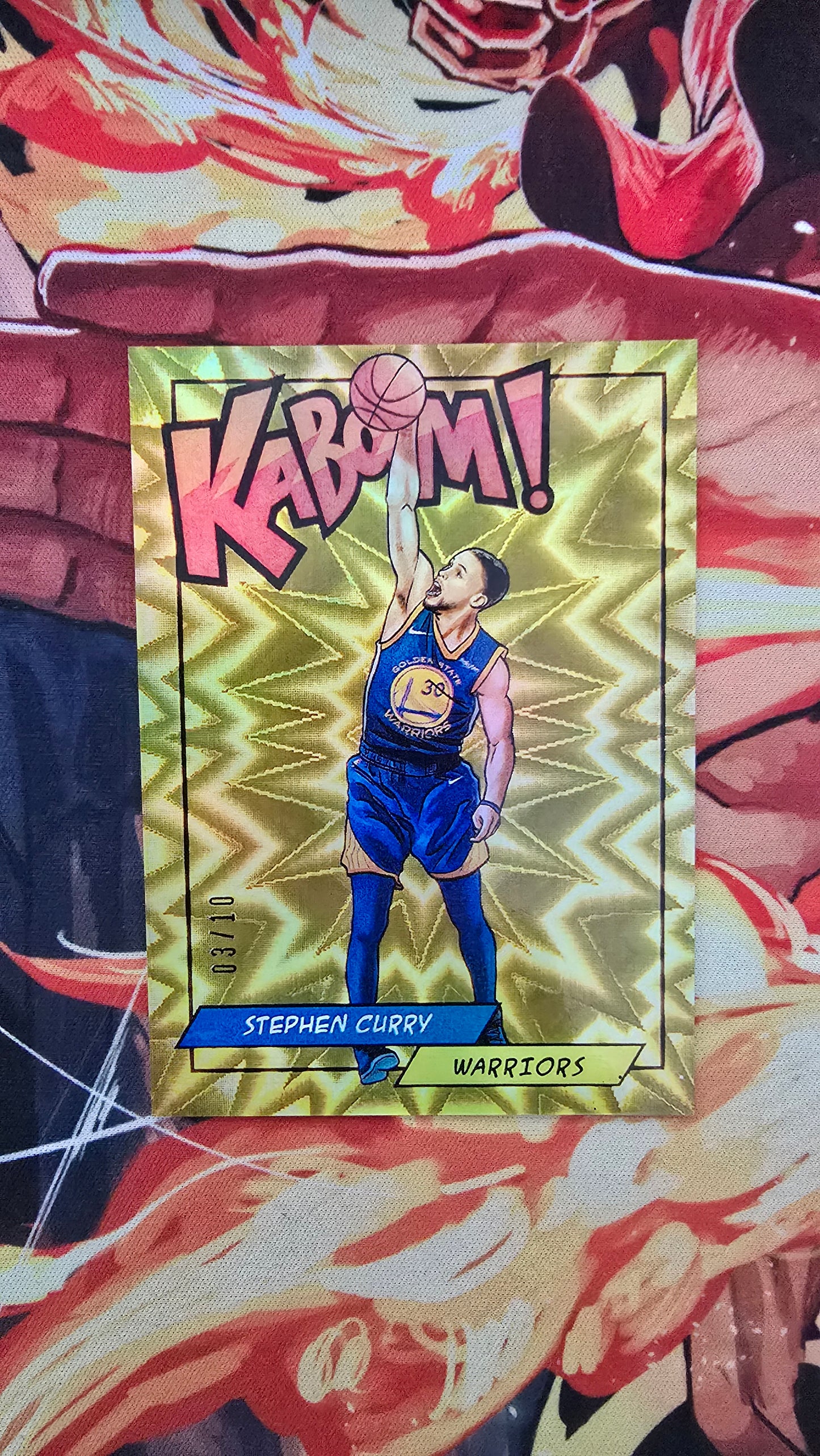Custom Made Stephen Curry 2018 Panini Kaboom! Gold Version 03/10 SC Sports Holo Card Proxy