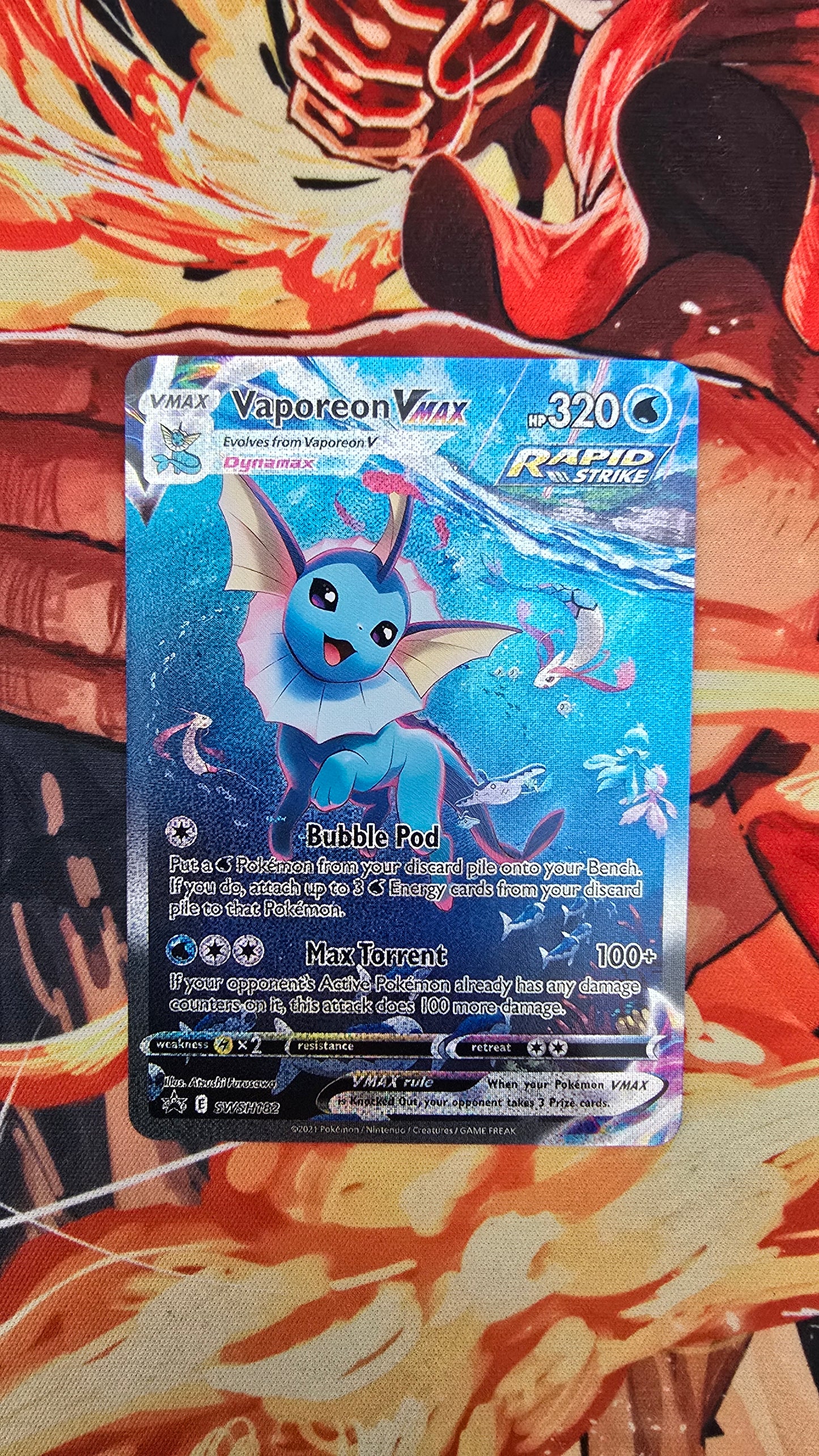 Custom Made Vaporeon VMAX SWSH182 Sword &amp; Shield Black Star Promo Cards Holo Pokemon TCG Proxy card