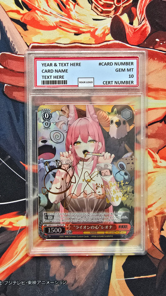 Custom Made Weiss Schwarz NIKKE Lion's Heart Leona NIK/S117-062SP Proxy Card Slab graded