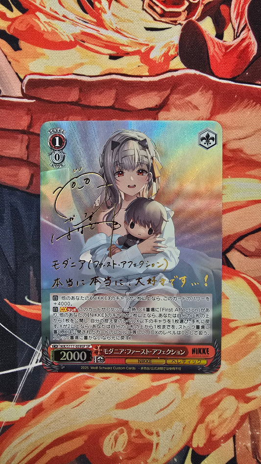 Custom Made Weiss Schwarz NIKKE SP NIK/S117-059SP FOIL Signed Modernia First Affection Proxy Card