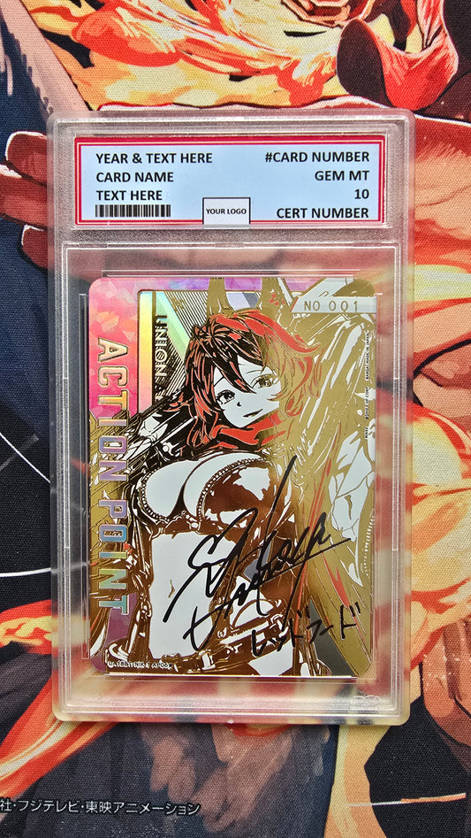 GRADED NIKKE GODDESS OF VICTORY ACTION POINT GOLD SIGNED UNION ARENA PROXY CARD